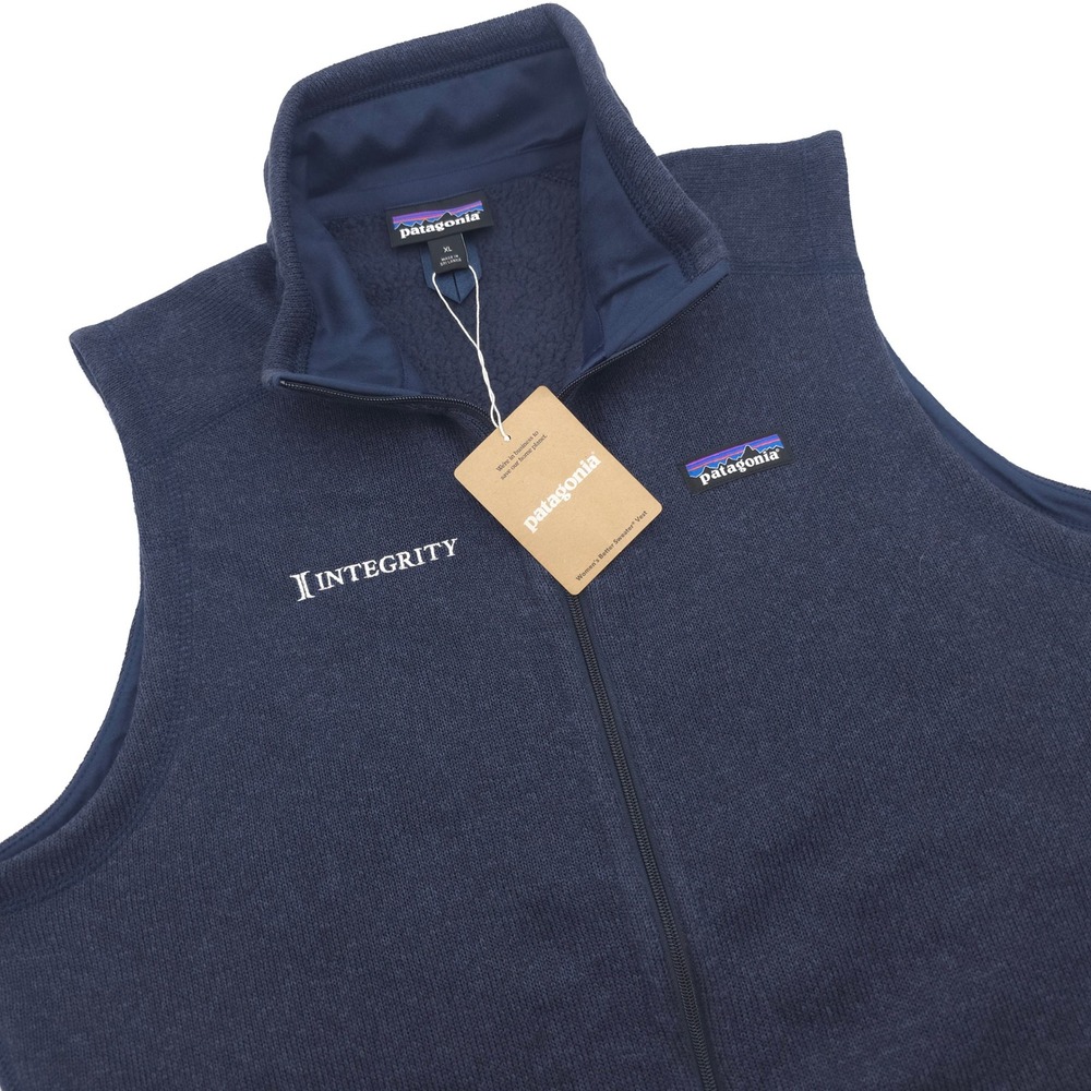 Patagonia Womens Better Sweater Vest XL New Navy Full Zip Integrity Logo 25887